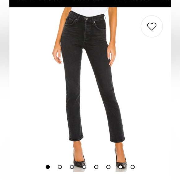 Agolde Riley High Rise Straight Crop in panoramic Black Size 28. - Picture 3 of 14